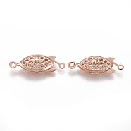 304 Stainless Steel Box Clasps, Multi-Strand Clasps, Horse Eye, Rose Gold, 21.5x7x4mm, Hole: 1mm(STAS-P249-01RG)