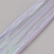 9M Rainbow Color Nylon Organza Ribbon, Iridescent Ribbon for Bowknot, Flower, Gift Decoration, Thistle, 1-5/8 inch(40mm), about 9.84 Yards(9m)/Roll(OCOR-WH20017-01B)