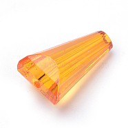 Transparent Acrylic Beads, Cone, Orange, 17x10x9mm, Hole: 2mm, about 675pcs/500g(TACR-S123-07)