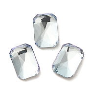 Glass Rhinestone Cabochons, Point Back & Back Plated, Faceted, Rectangle, Light Azore, 8x5.5x2.5mm(RGLA-P037-04B-D202)