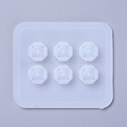 Silicone Bead Molds, Resin Casting Molds, For UV Resin, Epoxy Resin Jewelry Making, Square, White, 7.2x5.9x1cm, Hole: 2.5mm, Inner Size: 7x7mm(DIY-F020-03-A)