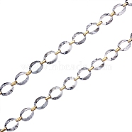 Handmade Imitation Gemstone Style Link Chains, Acrylic & CCB Plastic Linking Rings, Oval, WhiteSmoke, 39x34x7mm, 19x12x4.5mm, about 6.56 Feet(2m)/Strand(AJEW-J034-01D)