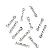 304 Stainless Steel Link Connectors, Twist, Stainless Steel Color, 12x2x1.2mm, Hole: 1mm(STAS-Z034-18B-P)