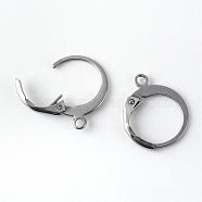 201 Stainless Steel Leverback Earring Findings, with Loop, Stainless Steel Color, 14.5x12x2mm, Hole: 1mm(STAS-R065-71)