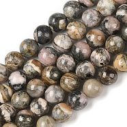 Natural Rhodonite Beads Strands, Round, 6mm, Hole: 0.8mm, about 64pcs/strand, 15.35''(39cm)(G-P524-A01-02)