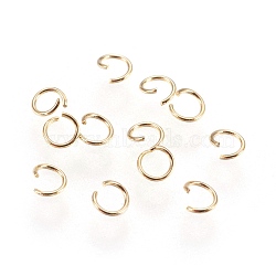 304 Stainless Steel Open Jump Rings, Golden, 26 Gauge, 3x0.4mm, Inner Diameter: 2mm, about 2000pcs/bag(STAS-P212-19G-07)