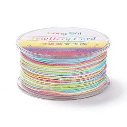 Segment Dyed Polyester Thread, Braided Cord, Colorful, 0.8mm, about 54.68 yards(50m)/roll(NWIR-I013-D-17)