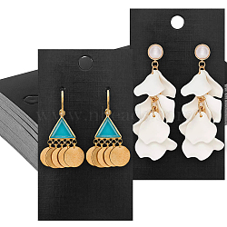 200Pcs Paper Display Cards, Used For Necklaces, Earrings, Bracelets and Pendants, Rectangle, Black, 9x5x0.03cm, Hole: 0.65cm(CDIS-SP0001-04)