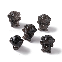 Natural Silver Obsidian Beads, Spaceman, 18~18.5x15x13mm, Hole: 1.6mm(G-G859-10)