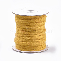 100% Handmade Wool Yarn, Gold, 3~6mm, about 20m/roll(OCOR-S121-01A-04)
