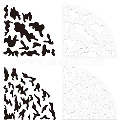 2Pcs 2 Style Custom Acrylic Tie-Dye Template, Painting Supplies, Fan Shaped, Camouflage Pattern, 20x20x0.25cm, 1pc/style(DIY-CP0008-78F)
