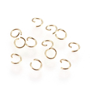 304 Stainless Steel Open Jump Rings, Golden, 26 Gauge, 3x0.4mm, Inner Diameter: 2mm, about 2000pcs/bag