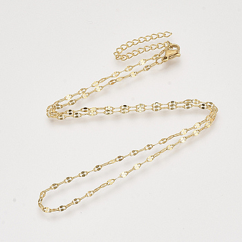 Brass Cable Chains Necklaces, with Lobster Claw Clasps, Nickel Free, Real 18K Gold Plated, 16.4 inch(41.9cm), 2mm