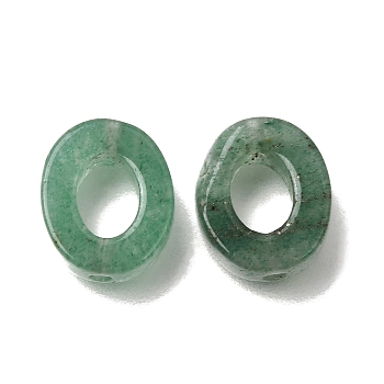 Natural Green Aventurine Bead Frames, Oval, 12x10x4mm, Hole: 1.2mm, inner diameter: 7x5mm