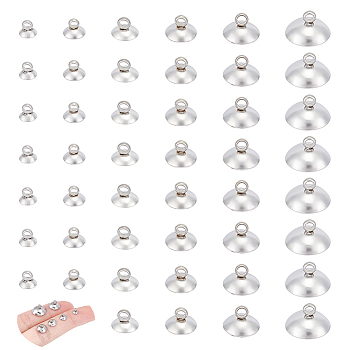 120Pcs 6 Size 304 Stainless Steel Bead Cap Pendant Bails, for Globe Glass Bubble Cover Pendants, Stainless Steel Color, 4~10mm, Hole: 1.5~1.8mm, 20Pcs/size