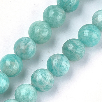 Natural Amazonite Beads Strands, Grade A, Round, 10mm, Hole: 1mm, about 18~20pcs/strand, 7.6 inch