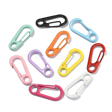 30Pcs 10 Colors Spray Painted Alloy Spring Gate Rings(KEYC-CJ0001-03)-6