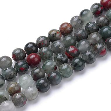 8mm Round Bloodstone Beads