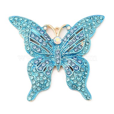 Light Gold Alloy+Rhinestone Pendants