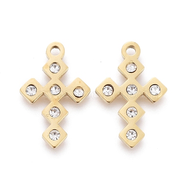 316 Surgical Stainless Steel Tiny Cross Charms(STAS-F256-020G)-2