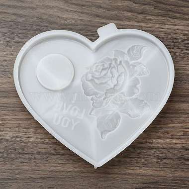 Heart Shaped with Rose Tealight Candle Holder Silicone Molds(SIL-Z018-02)-3