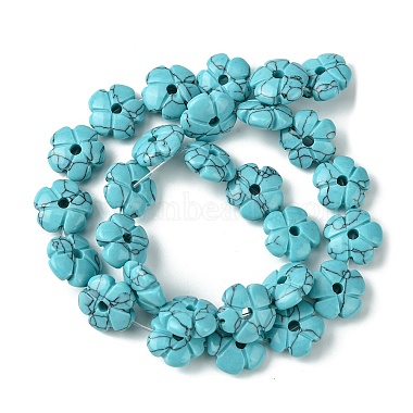 teints turquoise synthétique perles brins(G-H023-B09-01)-3