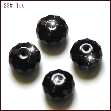 6mm Black Rondelle Glass Beads