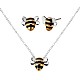 boucles d'oreilles et collier pendentif abeille en laiton(JX122A)-1