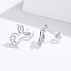 Anti-Tarnish Rhodium Plated 925 Sterling Silver Bunny Stud Earrings(EJEW-FF0009-08P)-4