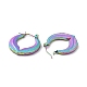 Ионное покрытие (ip) цвет радуги 304 серьги-кольца из нержавеющей стали с двойным листом для женщин(EJEW-G293-23M)-2