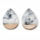 pendentifs en résine transparente et bois de noyer(X-RESI-T035-28-A01)-2