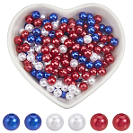 Independence Day Acrylic/ABS Plastic Imitation Pearl, Round, Mixed Color, 6x5.5mm, Hole: 1.5~2mm, 400pcs/color(OACR-SP0001-66A-01)