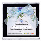 Round Glass Pearl Bride Bouquet Pendant Decoration, Something Blue Keepsake Gift for Bride, Stainless Steel Color, 40mm(HJEW-GO00081-03)