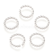 304 Stainless Steel Jump Rings, Open Jump Rings, Twisted, Silver, 10x1.5mm, Inner Diameter: 7mm(STAS-F191-11S-B)