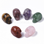 Halloween Natural Gemstone Beads, No Hole/Undrilled, Skull, 18~20x16.5~18x24~25mm(G-R473-04)