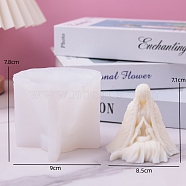 Witch DIY Food Grade Silicone Candle Molds, Aromatherapy Candle Moulds, Scented Candle Making Molds, White, 9x7.5cm(PW-WG95981-01)