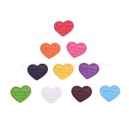 PU Leather Pendants, Heart with Word Lovdy Home Sweet Love, Mixed Color, 38x30x2.5mm, Hole: 2mm, 10 colors, 2pcs/color, 20pcs/bag(FIND-CJ0001-03)