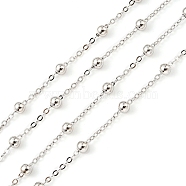 Anti-Tarnish Rhodium Plated 925 Sterling Silver Satellite Chains, Unwelded, Platinum, Link: 1.5x1x0.5mm, 3mm(STER-F052-16P)