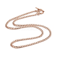 Ion Plating(IP)  304 Stainless Steel Chain Necklaces, Rose Gold, 19.72 inch(50.1cm)(NJEW-A002-07RG)