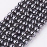 Magnetic Synthetic Hematite Beads Strand, Round, 6mm, Hole: 1mm, about 68pcs/strand, 16.2 inch(G-K228-A)