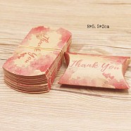 Paper Pillow Gift Boxes, Packaging Boxes, Party Favor Sweet Candy Box, Word Thank You, Colorful, 9.9x5.5x0.1cm, Finished Product: 8x5.5x2cm(CON-J002-S-11A)