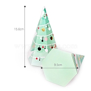 Cone Paper Bakery Boxes, Christmas Theme Gift Box, for Mini Cake, Cupcake, Cookie Packing, Christmas Tree Pattern, 95x156mm(BAKE-PW0007-129B)