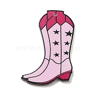 Opaque Acrylic Pendants, Boot, Pink, 39x25x2mm, Hole: 2mm(MACR-Z001-01D)