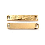 Vacuum Plating 304 Stainless Steel Links, Curved Rectangle with Sea Turtle, Golden, 30x5x2mm, Hole: 3x2mm(STAS-E189-08G)