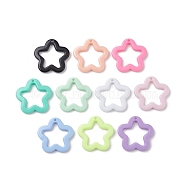 Opaque Acrylic Pendants, Star, Mixed Color, 28.5x29.5x4mm, Hole: 1.8mm, about 349Pcs/500G(MACR-M042-02)