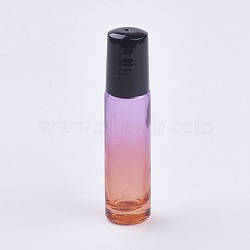 10ml Glass Gradient Color Essential Oil Empty Roller Ball Bottles, with PP Plastic Caps, Colorful, 8.55x2cm, Capacity: 10ml(0.34 fl. oz)(X-MRMJ-WH0011-B03-10ml)