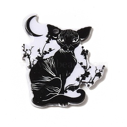 Double-sided Printed Acrylic Pendants, Magic Theme Charm, Dog, 35.5x32x2.5mm, Hole: 1.8mm(SACR-F005-06C)