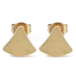 Vacuum Plating 304 Stainless Steel Stud Earrings for Women, Golden, Triangle, 9.5x10mm(EJEW-A048-46C-G)