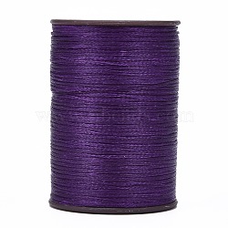 Flat Waxed Thread String, Micro Macrame Cord, for Leather Sewing Stitching, Indigo, 0.8mm, about 109.36 yards(100m)/roll(YC-P003-A05)