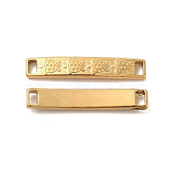 Vacuum Plating 304 Stainless Steel Links, Curved Rectangle with Sea Turtle, Golden, 30x5x2mm, Hole: 3x2mm(STAS-E189-08G)